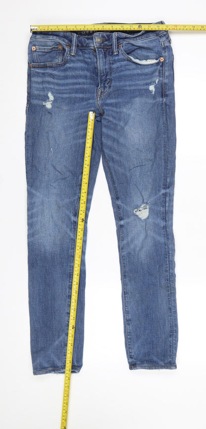 Womens UK Size 31 American Eagle Slim Fit Skinny Blue Jeans