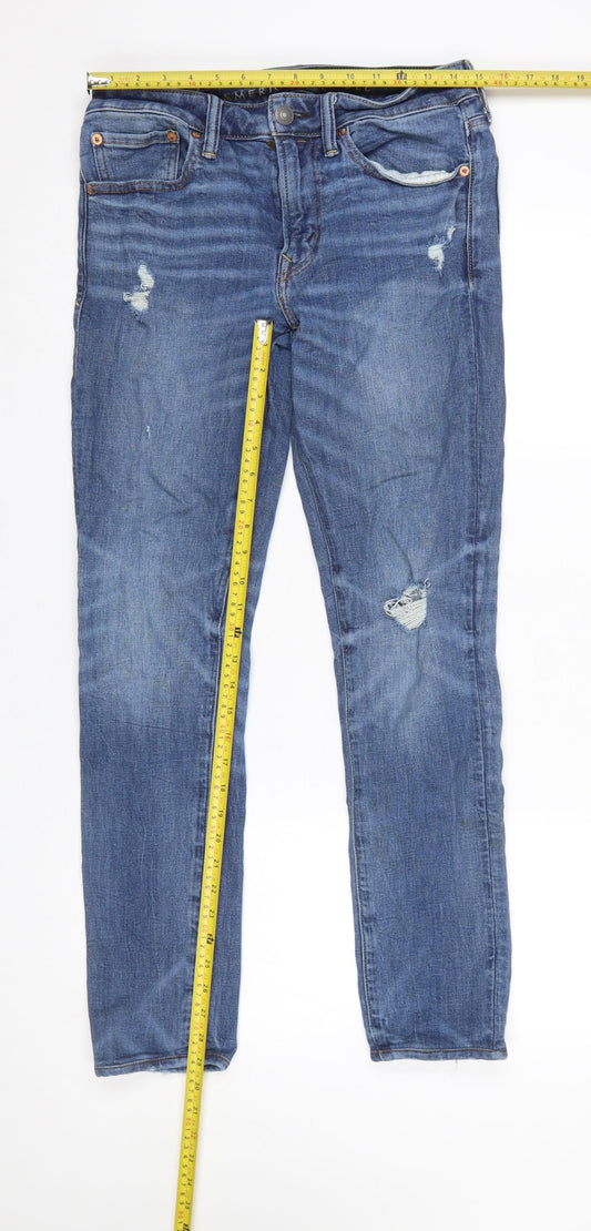 Womens UK Size 31 American Eagle Slim Fit Skinny Blue Jeans