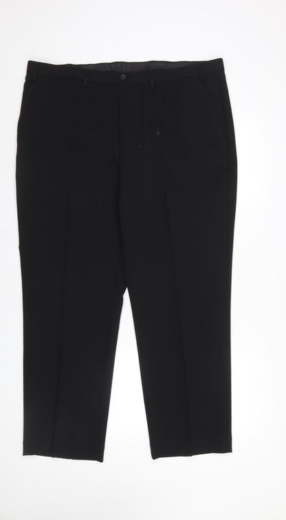 Mens UK Size 40/29 F&F Classic Fit Dress Pants Black Trousers