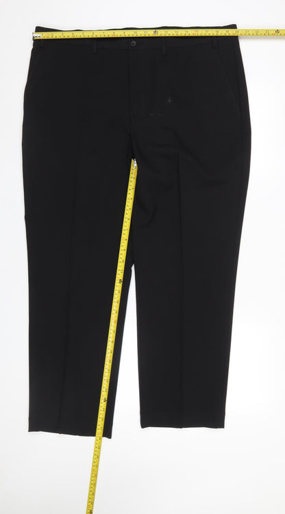 Mens UK Size 40/29 F&F Classic Fit Dress Pants Black Trousers