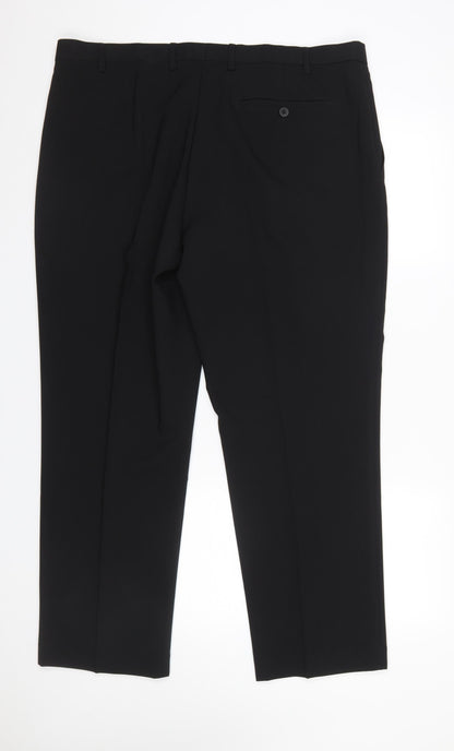 Mens UK Size 40/29 F&F Classic Fit Dress Pants Black Trousers
