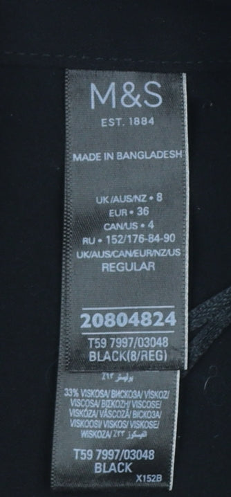Womens UK Size 8 Marks and Spencer Straight & Pencil Twill Skirt
