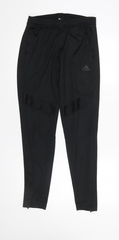 Womens UK Size S adidas Slim Fit Track Pants Black Trousers
