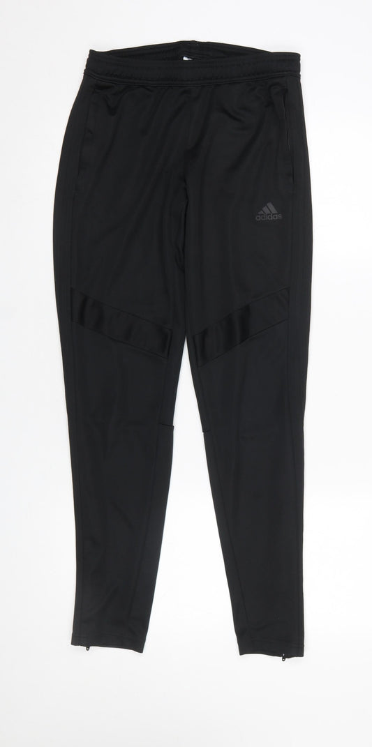 Womens UK Size S adidas Slim Fit Track Pants Black Trousers