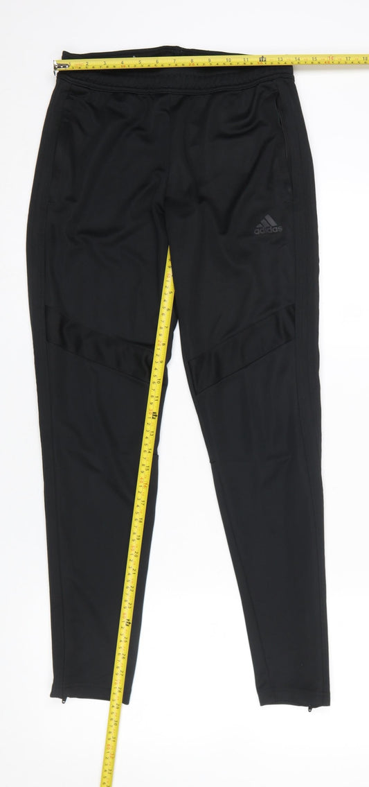 Womens UK Size S adidas Slim Fit Track Pants Black Trousers
