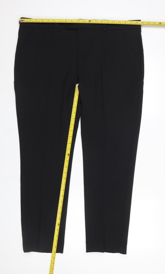 Mens UK Size 40 in St. Bernard for Dunnes Stores Regular Fit Dress Pants Black T