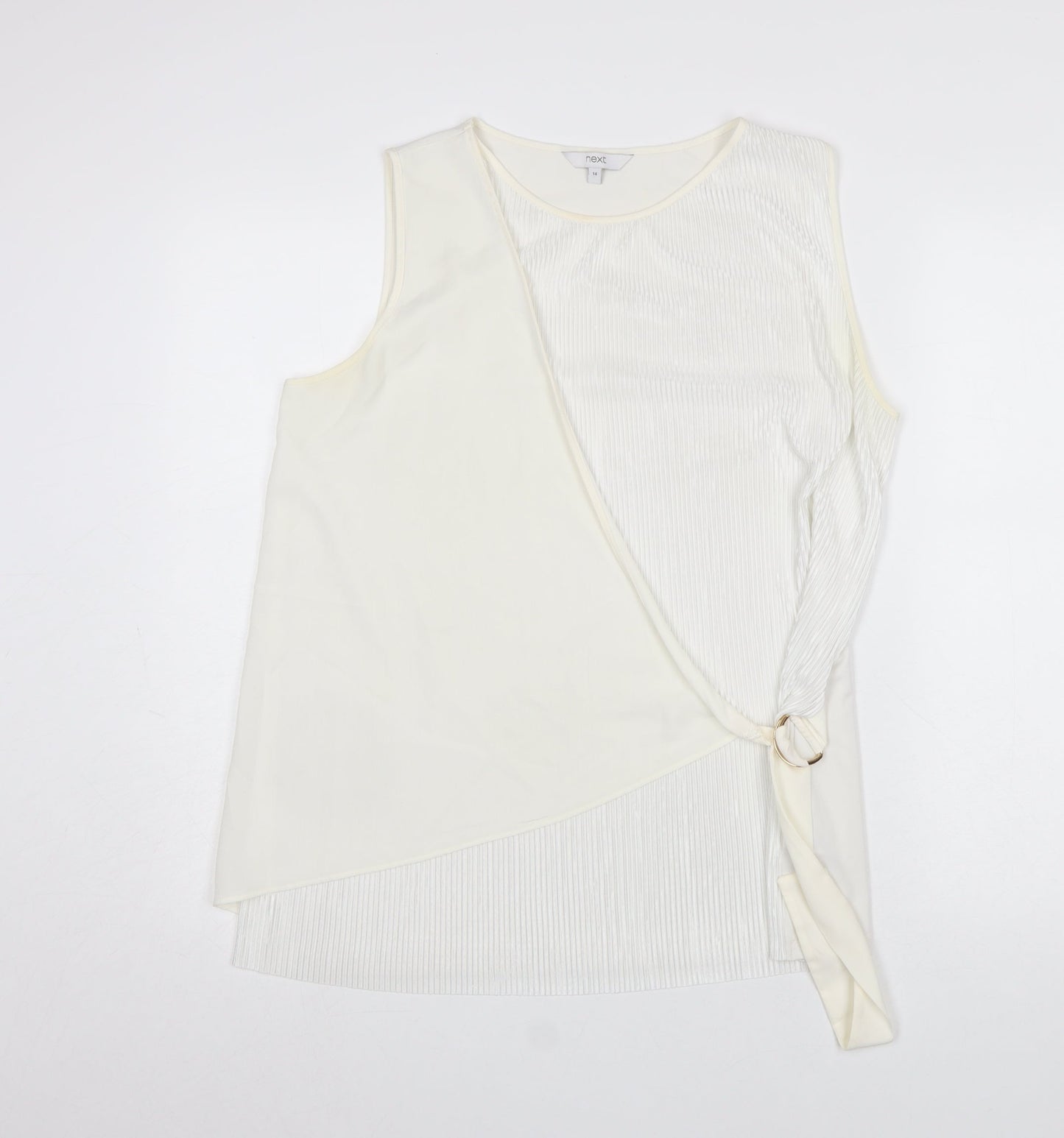 Womens UK Size 14 NEXT Ivory Wrap Blouse