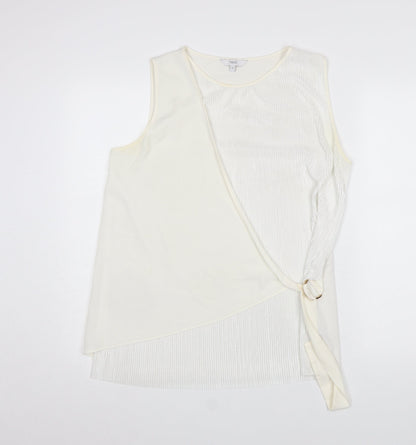 Womens UK Size 14 NEXT Ivory Wrap Blouse