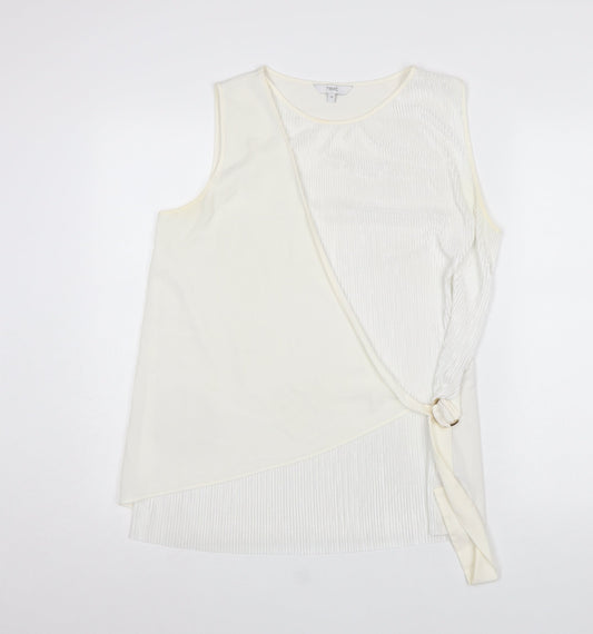 Womens UK Size 14 NEXT Ivory Wrap Blouse