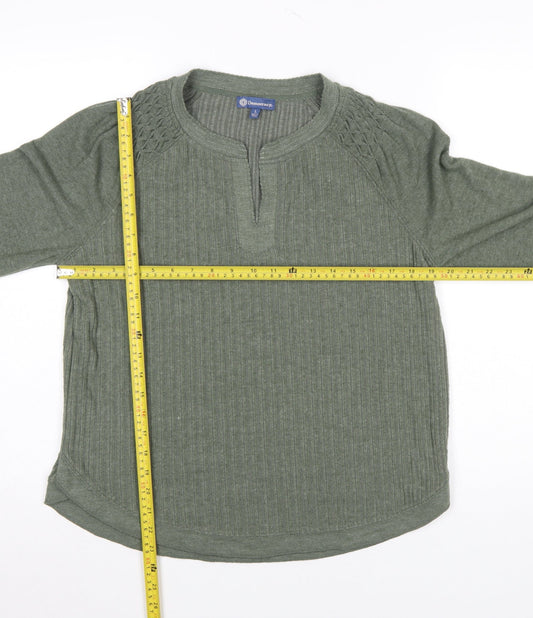 Womens UK Size L Democracy Green Jersey Blouse