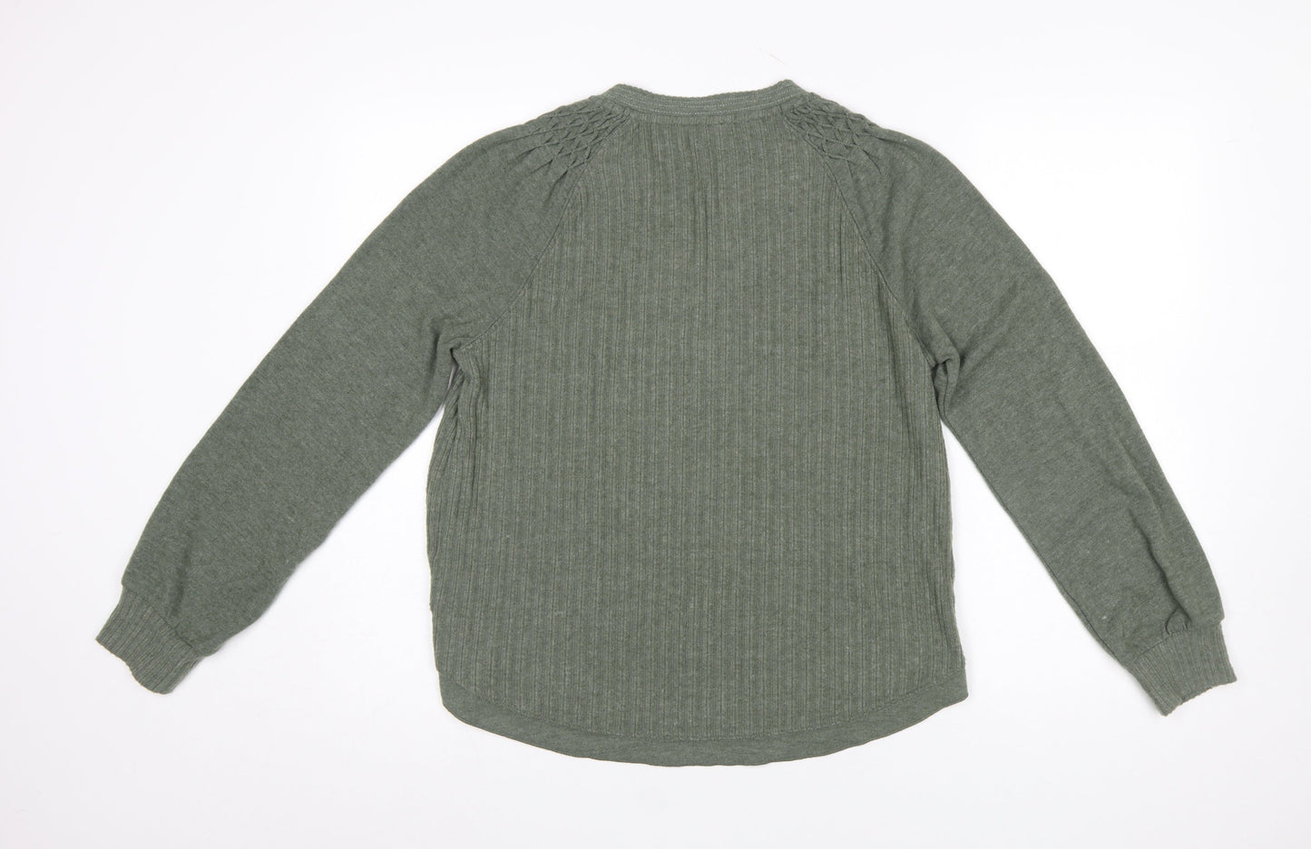 Womens UK Size L Democracy Green Jersey Blouse