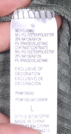 Womens UK Size L Democracy Green Jersey Blouse