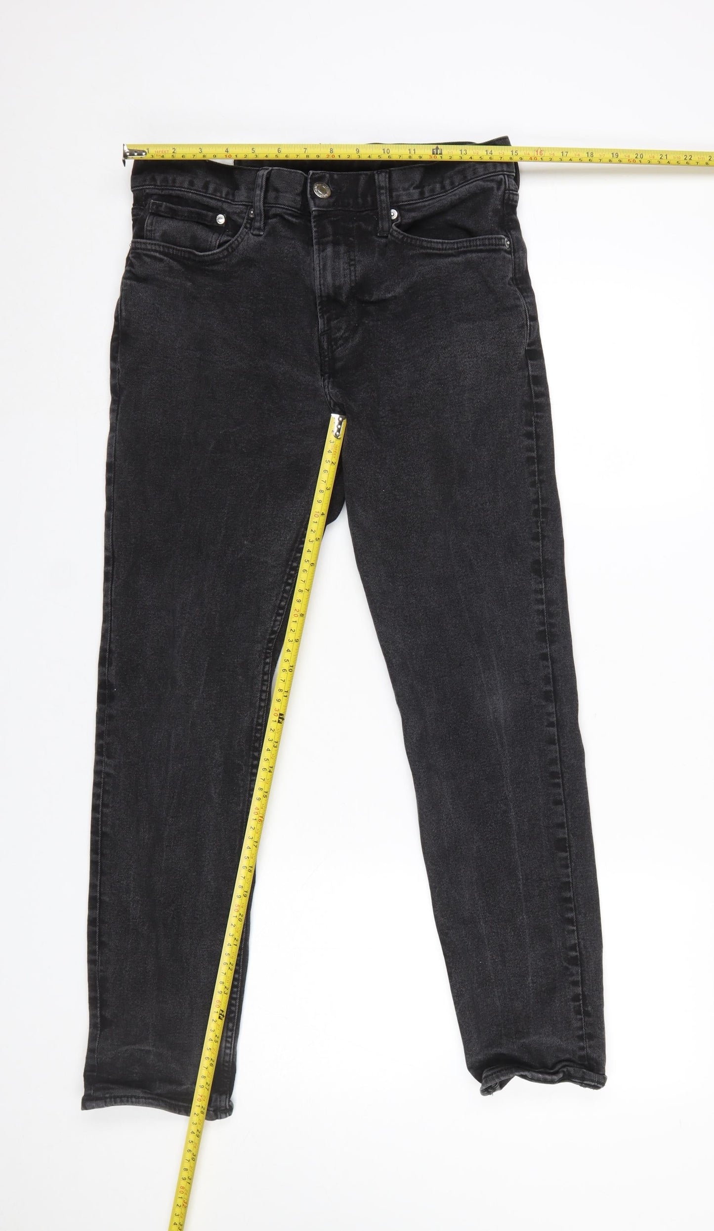 Mens UK Size M H&M Slim Fit Straight Black Jeans