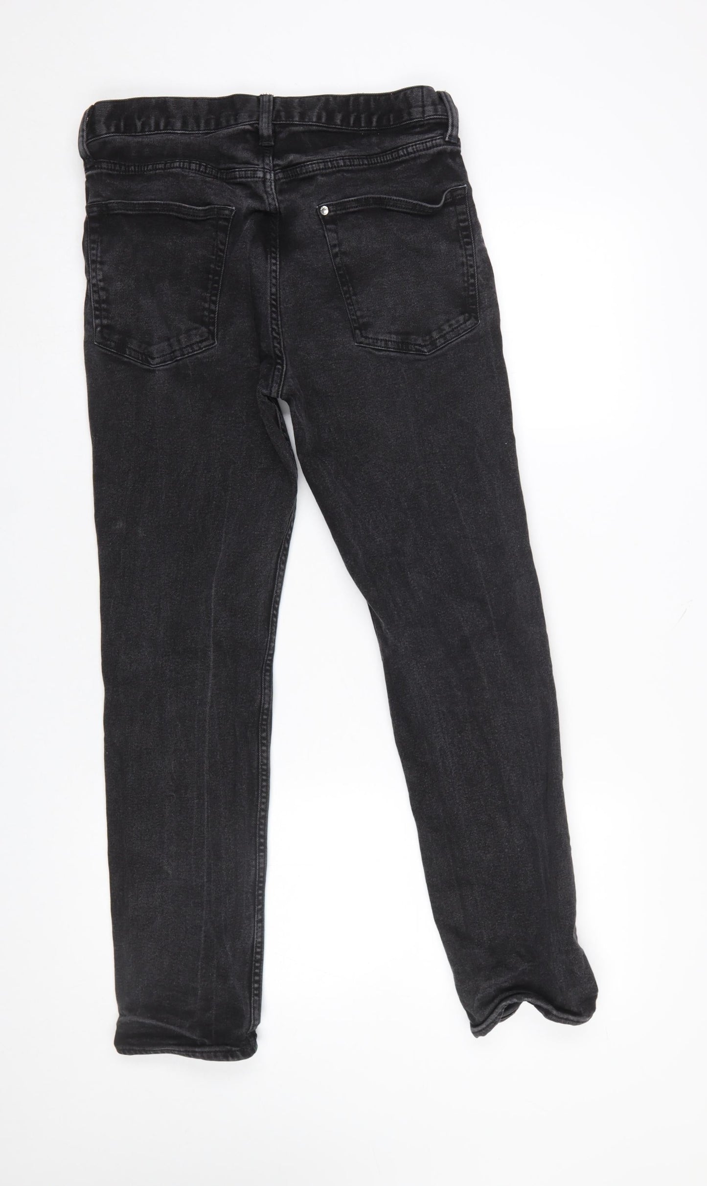 Mens UK Size M H&M Slim Fit Straight Black Jeans