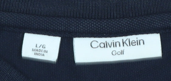 Mens UK Size L Calvin Klein Black Golf Polo