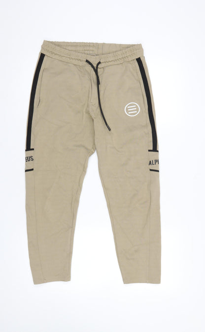 Womens UK Size M TITLE Regular Fit Jogger Beige Trousers