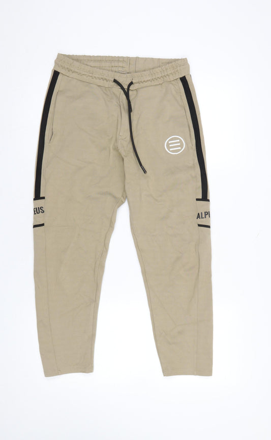 Womens UK Size M TITLE Regular Fit Jogger Beige Trousers
