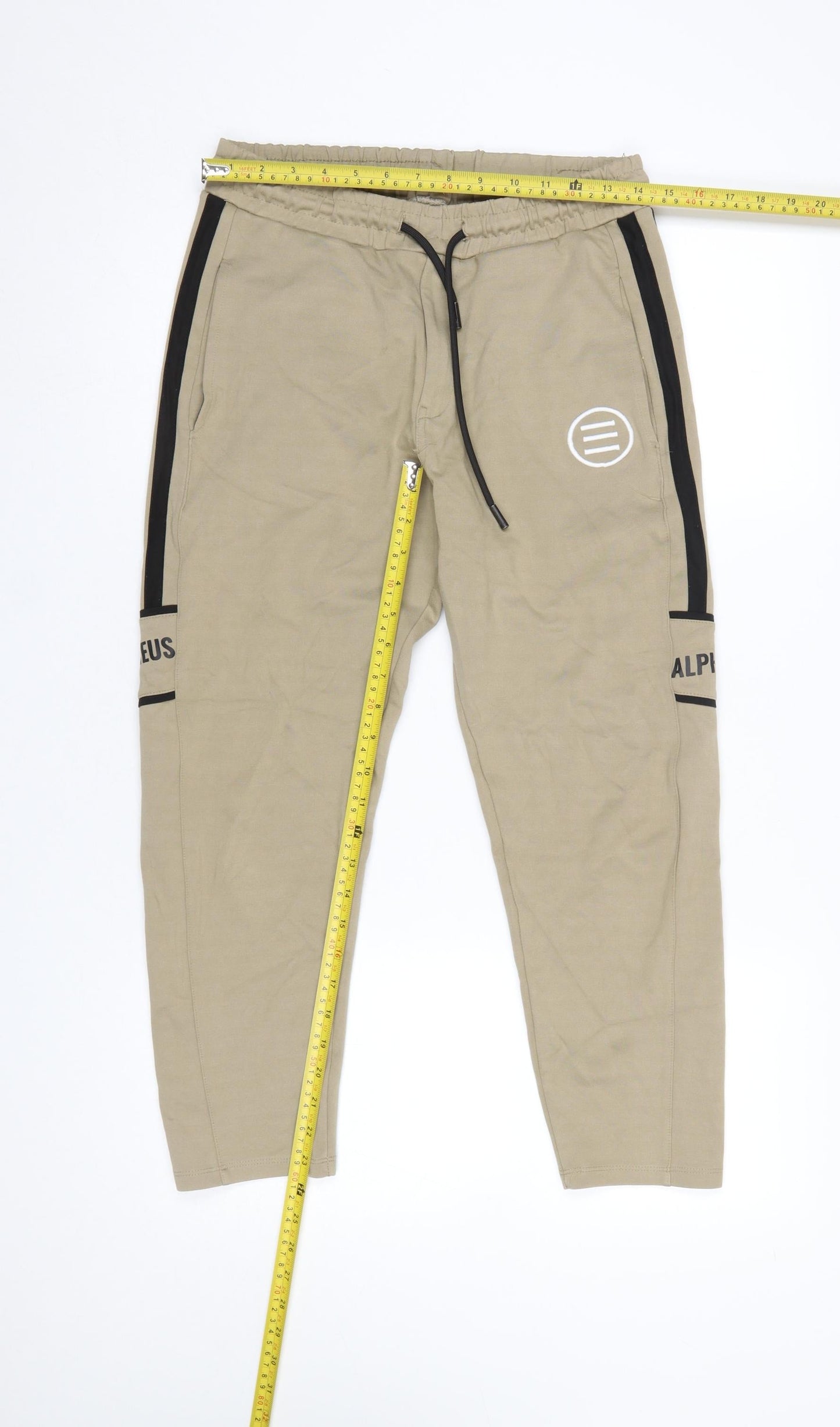 Womens UK Size M TITLE Regular Fit Jogger Beige Trousers