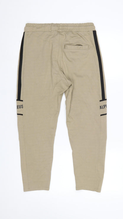 Womens UK Size M TITLE Regular Fit Jogger Beige Trousers