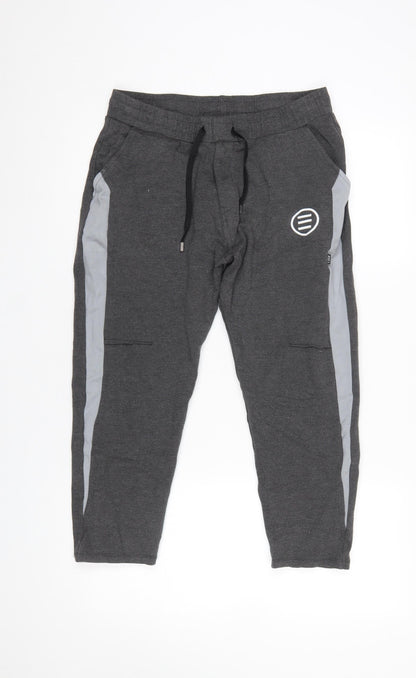 Title Womens Grey Jogger Sweatpants L Elastic Waist Pockets Drawstring