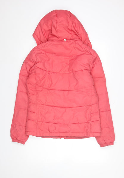 Womens UK Size M ROXY Pink Puffer Jacket