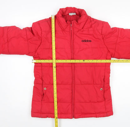 Womens UK Size 12 adidas Red Puffer Jacket