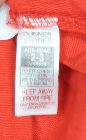 Boys UK Size 2-3 Years Dunnes Stores Red Basic T-Shirt