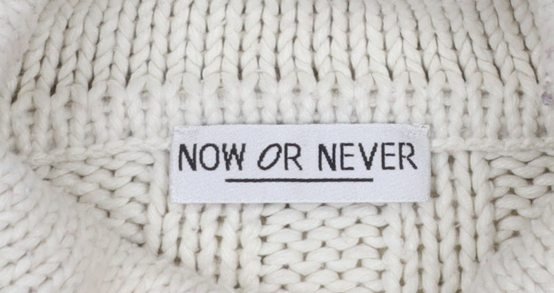Womens UK Size 12 Now or Never Ivory Pullover Jumper