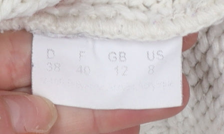Womens UK Size 12 Now or Never Ivory Pullover Jumper
