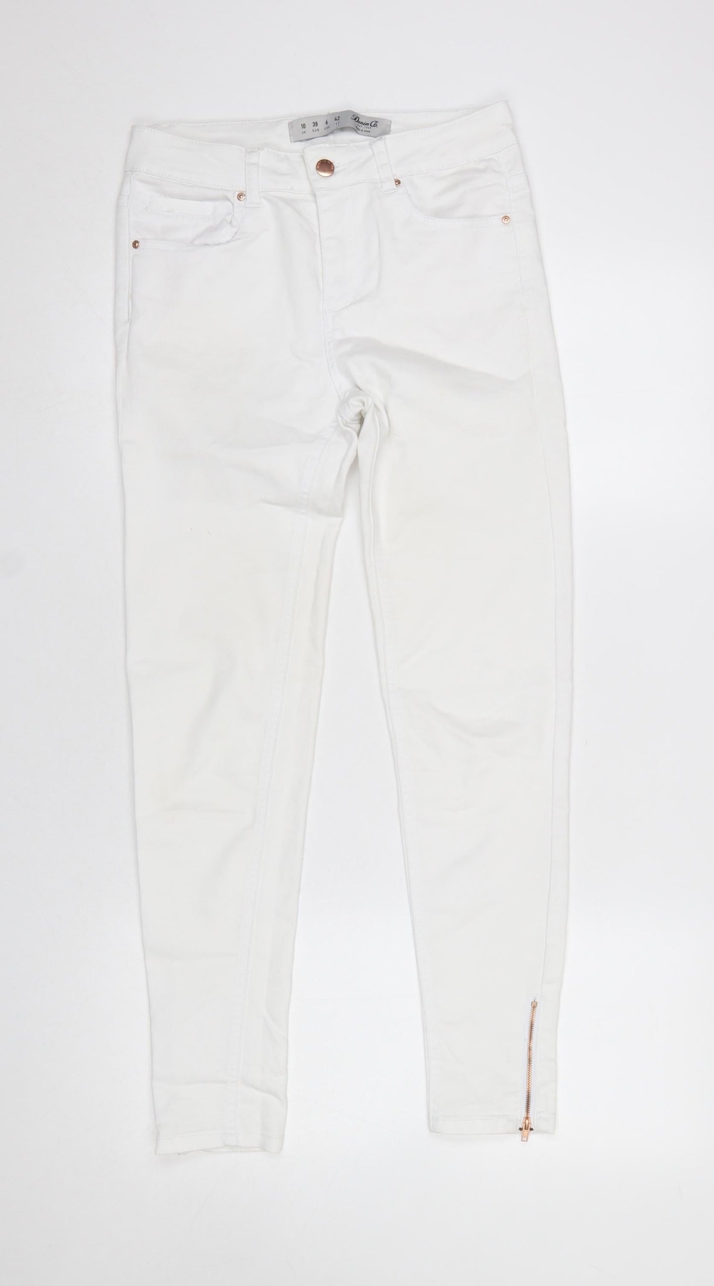 Womens UK Size 10 Denim Co. Slim Fit Skinny White Jeans