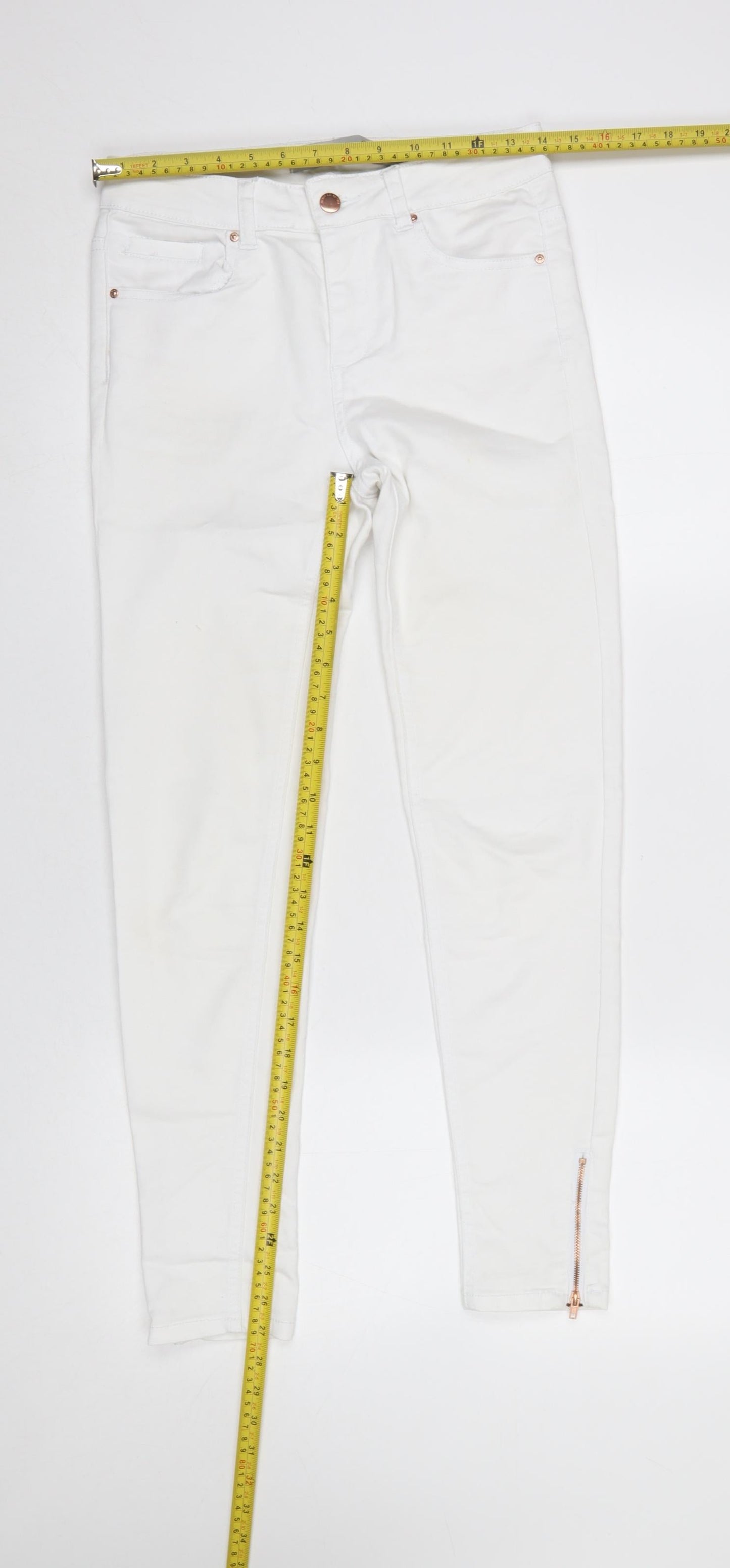 Womens UK Size 10 Denim Co. Slim Fit Skinny White Jeans