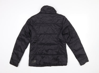 Puma Womens Black Size 10 Puffer Jacket Nylon Quilted Full Zip