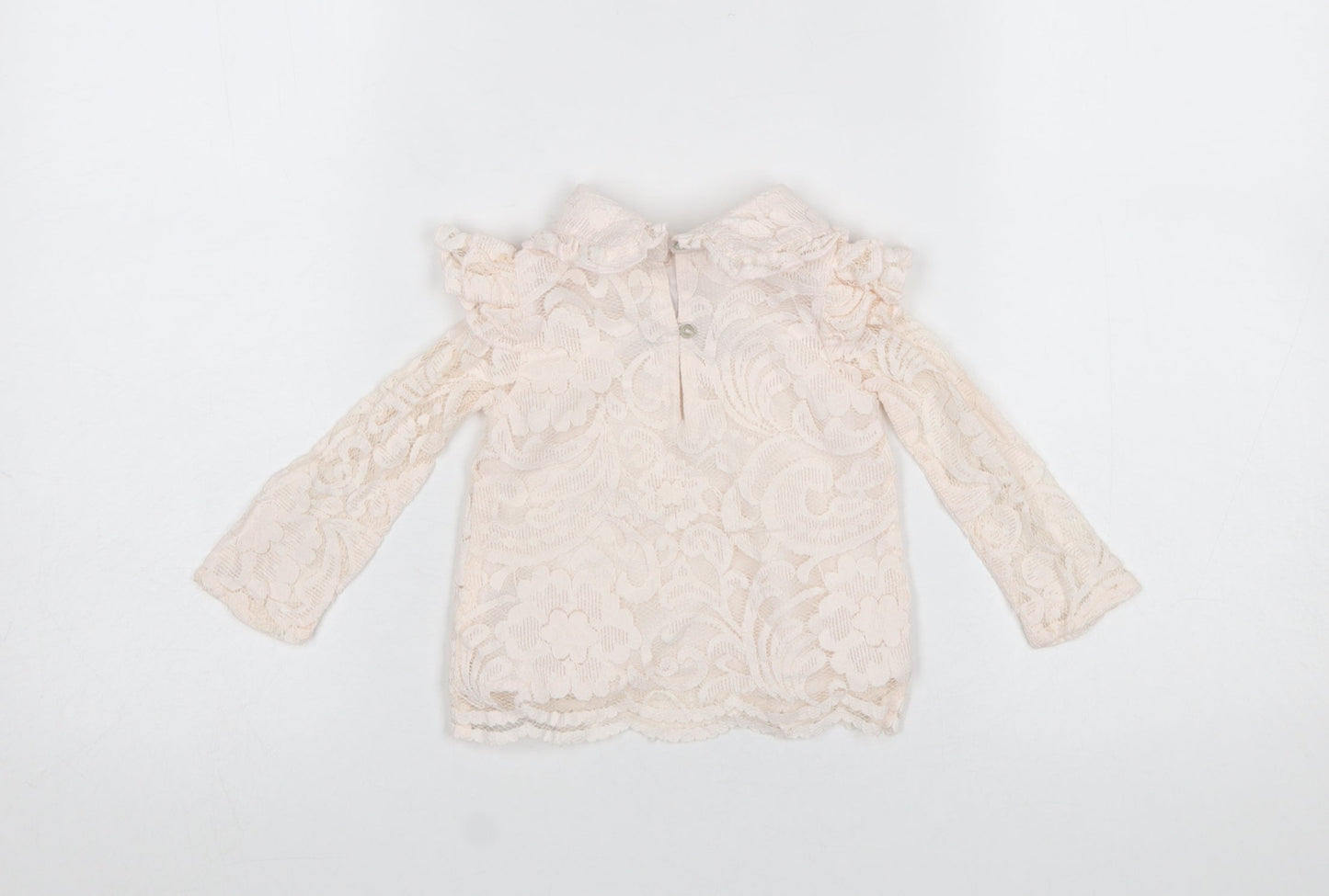 River Island Girls Ivory Lace Long Sleeve Blouse 6-9 Months Formal Party Top