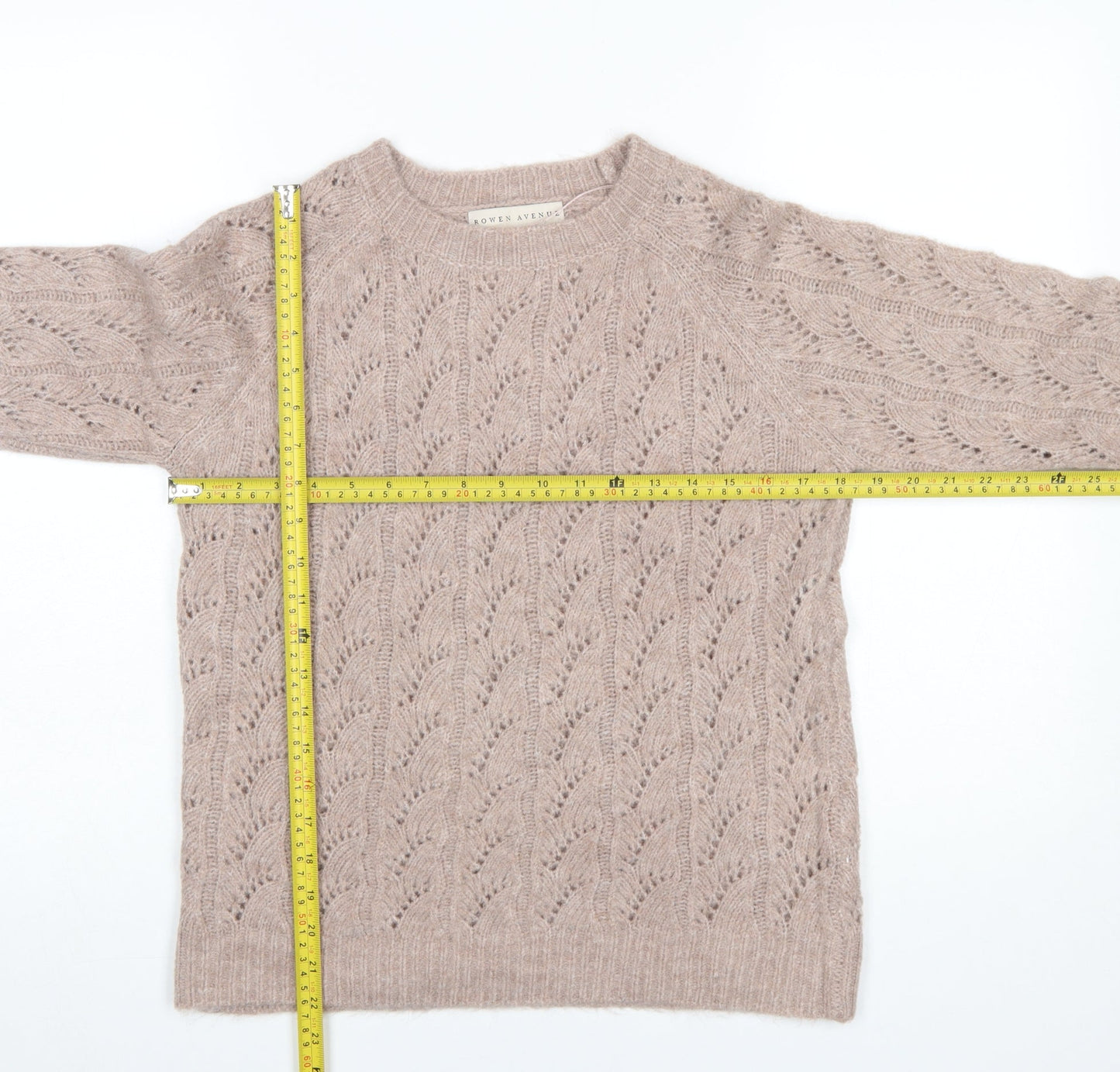 Womens UK Size M Rowen Avenue Beige Pullover Jumper
