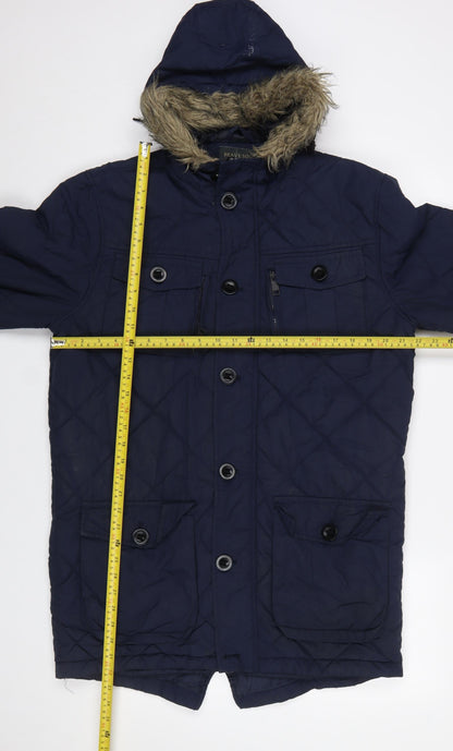 Mens UK Size M Brave Soul Blue Parka Coat