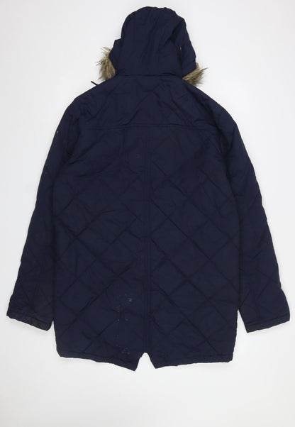 Mens UK Size M Brave Soul Blue Parka Coat