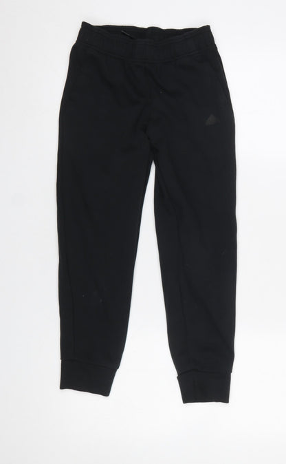 Boys UK Size 9-10 Years adidas Regular Fit Jogger Black Trousers