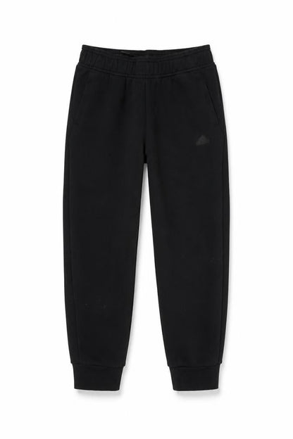 Front view of adidas boys’ black 9-10 years jogger trousers cotton blend fleece