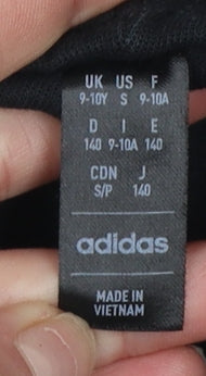 Boys UK Size 9-10 Years adidas Regular Fit Jogger Black Trousers
