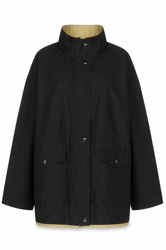 Womens UK Size 16 BHS Black Rain Coat