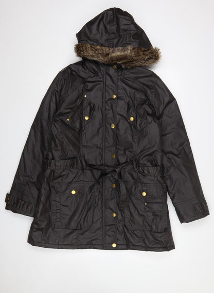 Womens UK Size 16 Peacocks Brown Parka Coat