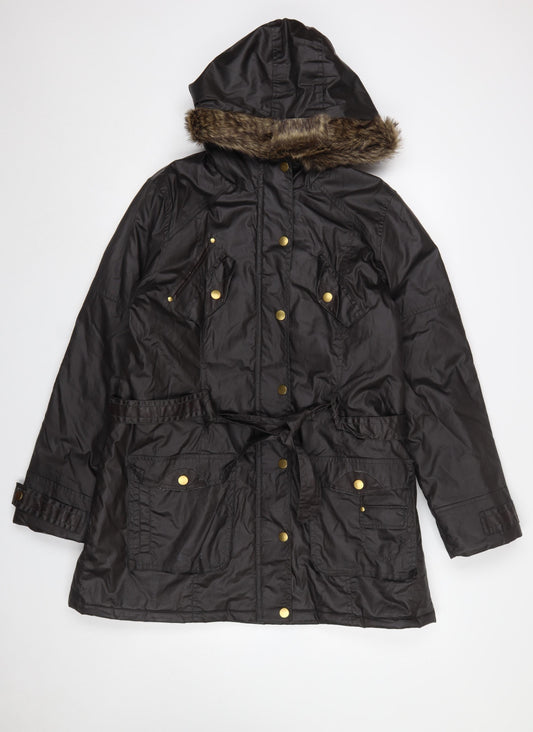 Womens UK Size 16 Peacocks Brown Parka Coat