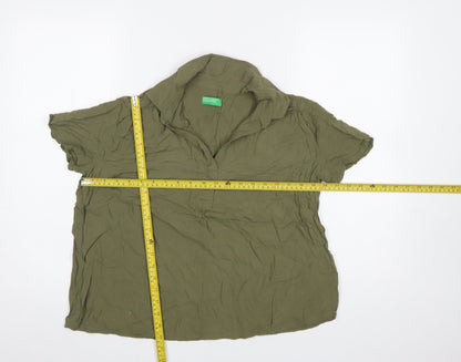 Womens UK Size 12 United Colors of Benetton Green Basic Blouse