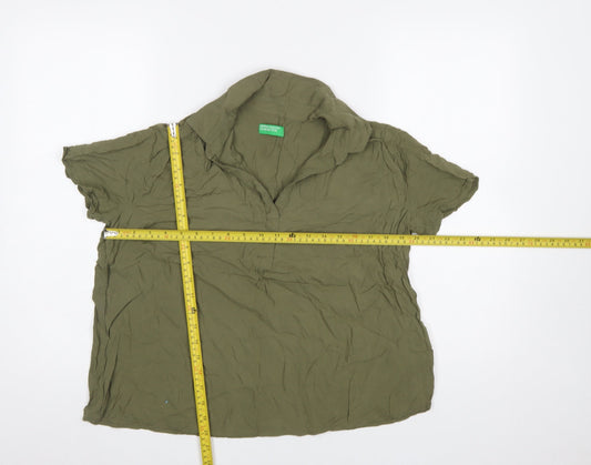 Womens UK Size 12 United Colors of Benetton Green Basic Blouse