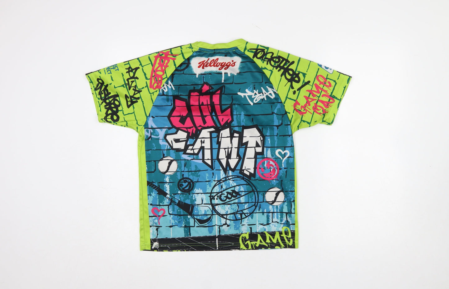 Azzurri Boys Green Multicoloured Short Sleeve Crew Neck Graphic T-Shirt 4 Years