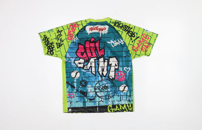 Azzurri Boys Green Multicoloured Short Sleeve Crew Neck Graphic T-Shirt 4 Years