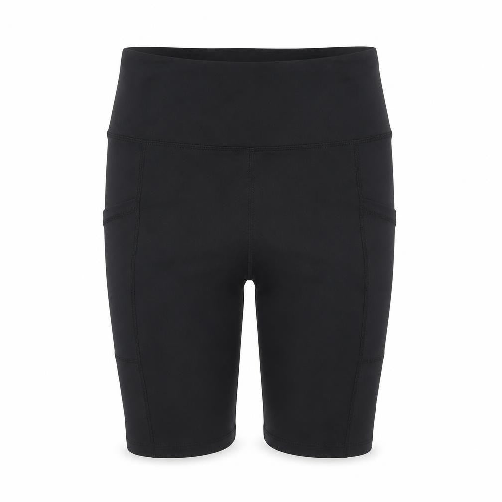 Front view of Dunnes Women’s Black Biker Activewear Shorts Size 25in Waist Polyester Blend