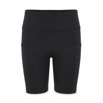 Front view of Dunnes Women’s Black Biker Activewear Shorts Size 25in Waist Polyester Blend