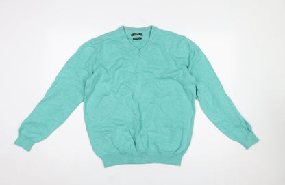 Mens UK Size S Dunnes Green Pullover Jumper