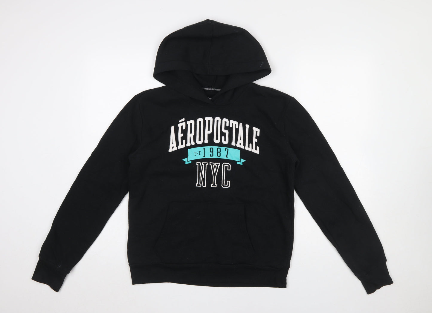 Womens UK Size M Aéropostale Black Pullover Hoodie